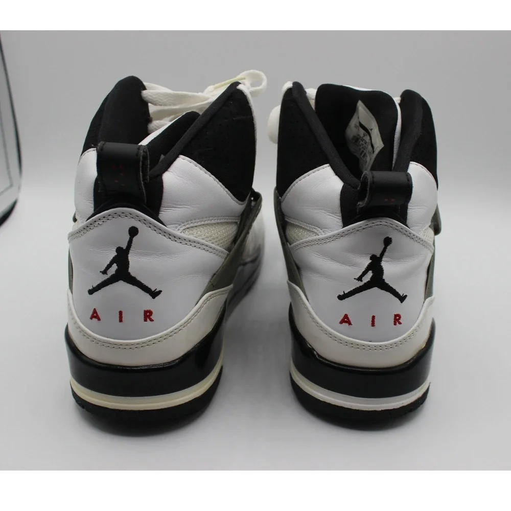 Jordan Flight 45 High Mens White Black Cement Grey Sneakers 384519-109 Size‎ 8